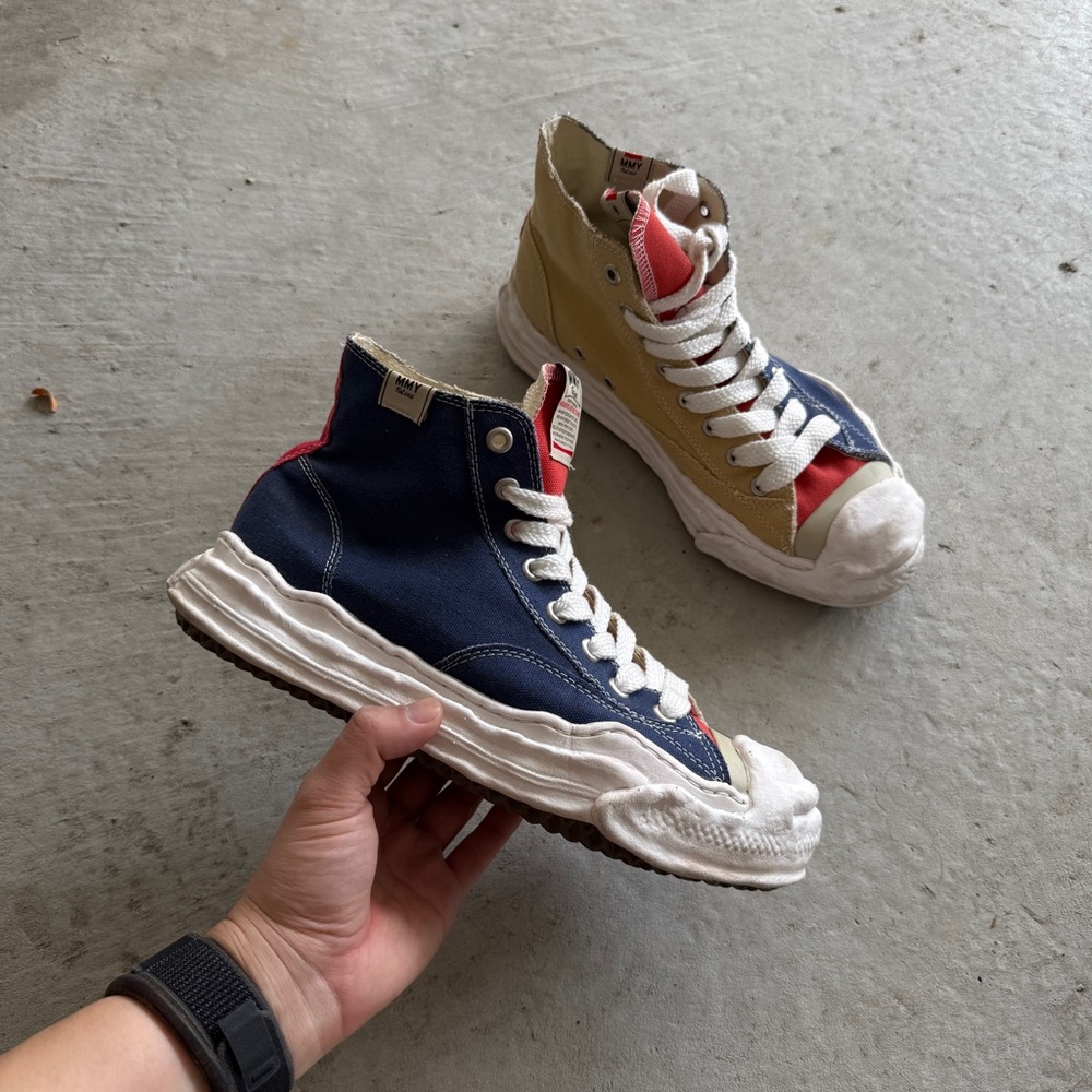 MMY Color-Block Canvas High-Top Sneakers